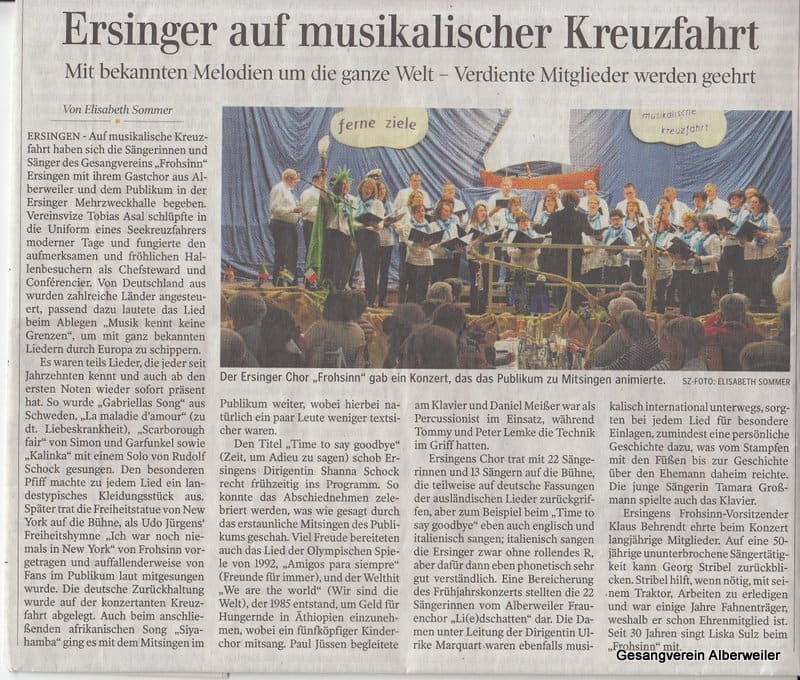 Foto: Frauenchor Li(e)dschatten zu Gast in Ersingen am 24.03.2018
