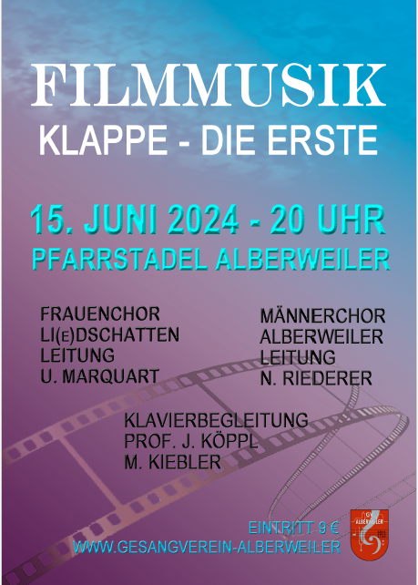 Plakat: FILMMUSIK -KLAPPE DIE ERSTE